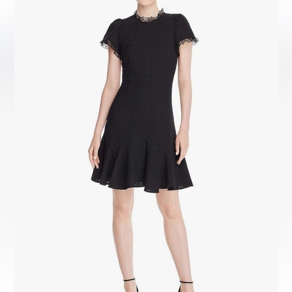 Rebecca‎ Taylor black tweed lace professional office brunch classic NWT 6